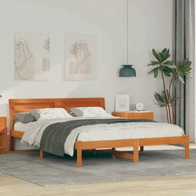 vidaXL Cadru de pat Maro ceruit 160 x 200 cm Lemn de brad solid