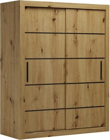 Dulap cu usi glisante 160x200 cm, Morell, ADRK Furniture (Culoare: Artisan)