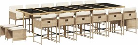 vidaXL Set mobilier de grădină cu perne, 17 piese, bej, poliratan