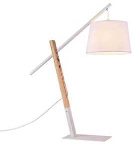 Lampă de masă CALI 1xE27/11W/230V albă/lemn Klausen 108033