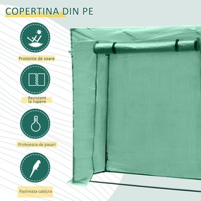 Outsunny sera de gradina pentru plante, legume, fructe, gradinarit, protectie plante 200x77x170 cm | AOSOM RO
