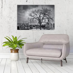 Tablou cu sat alb negru (90x60 cm)