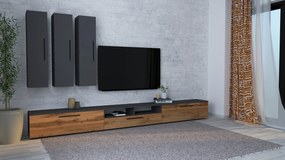 Living haaus Haga V7, Antracit/Stejar Wotan, L 360 cm