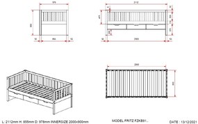 Set FRITZ este format dintr-un Pat copii (90x200) cu 3 sertare și o lenjerie de Pat copii.