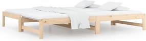 vidaXL Pat de zi extensibil, 2x(90x200) cm, lemn masiv de pin