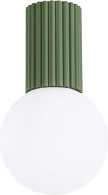 Plafonieră verde cu abajur din sticlă ø 12 cm Orbital – Sollux