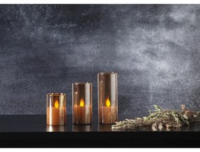 Lumânare de ceară cu LED portocaliu în sticlă Star Trading M-Twinkle, înălțime 7,5 cm