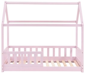 Pat pentru copii Marli 80 x 160 cm cu cadru cu lamele roz