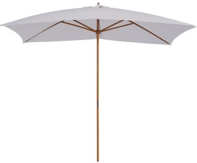 Outsunny Umbrelă de Grădină 2x3m Parasolar Impermeabil din Lemn Lacuit cu Copertină Detașabilă Alb | Aosom Romania