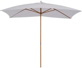 Outsunny Umbrelă de Grădină 2x3m Parasolar Impermeabil din Lemn Lacuit cu Copertină Detașabilă Alb | Aosom Romania