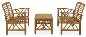 Set mobilier de gradina, 3 piese, lemn masiv de acacia