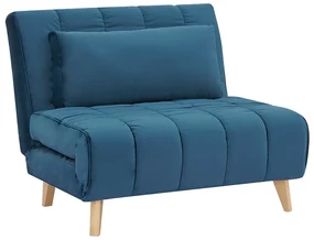 Fotoliu extensibil albastru BILLY VELVET