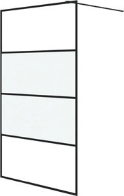 vidaXL Perete cabină duș walk-in negru 115x195 cm sticlă ESG semi-mată