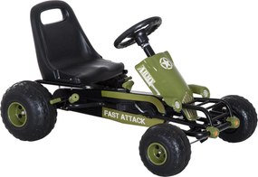 Homcom Go-Kart per Bambini a Pedali, Verde e Nero