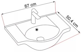 Dulap inferior Bianca Plus 85 cu lavoar, culoare Aida nuc