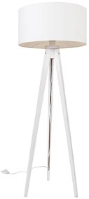 Lampă de podea modernă cu trepied alb cu abajur alb 50 cm - Tripod Classic