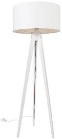 Lampă de podea modernă cu trepied alb cu abajur alb 50 cm - Tripod Classic