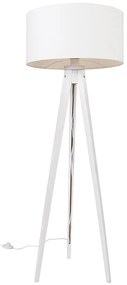 Lampă de podea modernă trepied alb cu umbră albă 50 cm - Tripod Classic