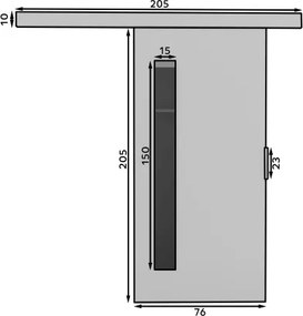 Ușă glisantă montată pe perete GELA – 76x205 cm – Cașmir