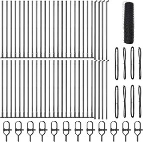 vidaXL Stâlp de gard. Gri 100 x 0,5 m (plasă de 36 mm) Oțel și PVC