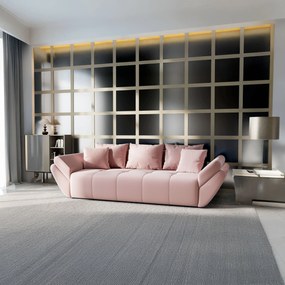 Canapea extensibilă dumonde cu ladă de depozitare si sezut confortabil din spuma high-density, Berlin Royal Pink 250x100 cm