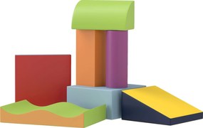 HOMCOM Set de 7 Blocuri Moi pentru Copii 1-3 Ani în Spumă și Piele PU, pentru Casă și Grădiniță, Multicolor | Aosom Romania