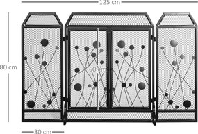 HOMCOM Paravan Antiscantei pentru Semîneu, Pliabil, Usa Magnetica, din Metal Otel, Negru, 125 x 80 cm Pliabil Magnetica | Aosom Romania