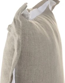 Pernă decorativă pătrată din in natural, 50 x 50 cm, 525 g, bej natural, husă cu fermoar, „Linen Cushion Square"