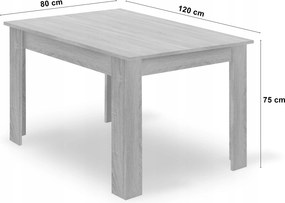 Masa de dining MADO 120x80 cm, stejar artisan