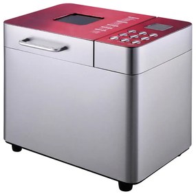 Masina de paine Finlux FBM-1684IX, 550W, 25 programe, Capacitate1 kg, Pornire intarziata 15 h, Inox/Rosu