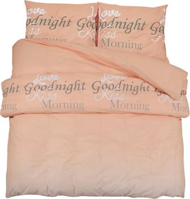 vidaXL Set cu husă de pilotă, roz, 140x200 cm, bumbac