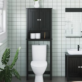 358555 vidaXL Depozitare deasupra toaletei „BERG” negru 60x27x164,5 cm lemn