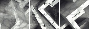 Tablou cu cuburi abstracte (cu ceas) (90x30 cm)