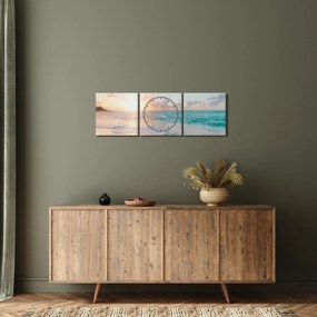 Tablou - Plaja de vis (cu ceas) (90x30 cm)