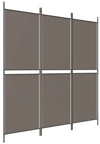 350228 vidaXL Paravan de cameră cu 3 panouri, antracit, 150x200 cm, textil