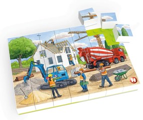Puzzle Pe santier in constructii Hubelino (35 piese)
