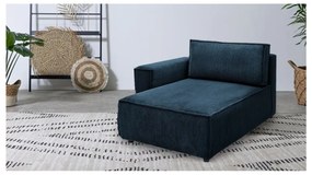 Modul pentru canapea albastru închis cu tapițerie din catifea reiată (cu colț pe partea stângă ) Nihad modular – Bobochic Paris