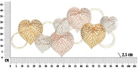 Decorațiune de perete din metal 91x40 cm Hearts – Mauro Ferretti