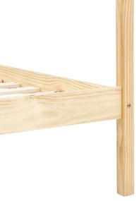 Cadru de pat cu baldachin, 120 x 200 cm, lemn masiv de pin Maro, 120 x 200 cm