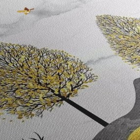 Tablou cu cerbi pictați (90x60 cm)