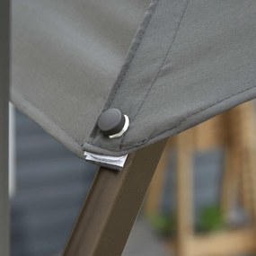 Outsunny Umbrel de Gradină cu Manivelă cu Înclinare Reglabilă, Umbrelă cu Braț și Stinghii, Ø2.95x2.5 m, Gri | Aosom Romania