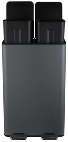 Coș de gunoi gri închis pentru reciclare/cu pedală 2x30 l din oțel Aliya – Spirella