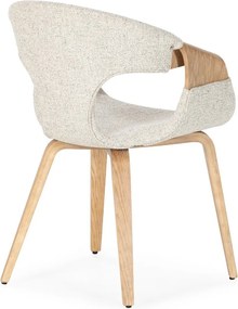 Set de scaune de sufragerie bej cu cotiere 2 buc. tapițat Elif – MOME