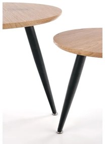 Set de 2 mese de cafea ZENYA, stejar/negru