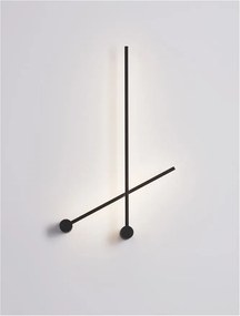 Aplica LED de perete design minimalist Synthesi negru H-90cm