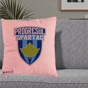 Perna Personalizata Progresul Spartac Fotbal, 40x40 cm, Roz, Husa Detasabila, Perna Inclusa, BEKZ®