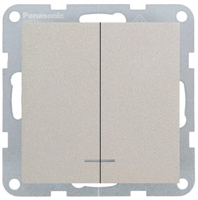 Intrerupator dublu cu led 10A, IP20, Bronz, Panasonic Karre Plus 55