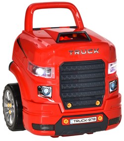 Camion de jucarie cu functii si accesorii, pentru copii de 3-5 ani, rosu HOMCOM | Aosom RO