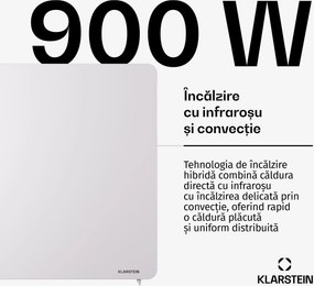 Klarstein Încălzitor cu infraroșu hibrid Wonderbeam | 900 W | 8-16 m² | Design modern | 60x108 cm