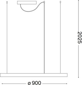 Ideal Lux - Lustru LED suspendat pe cablu ORACLE SLIM LED/53W/230V 2700K Ø 90 cm alb